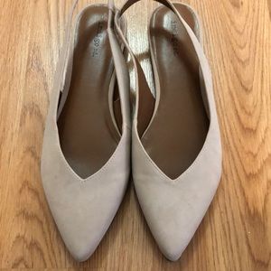 Nude Sling back flats